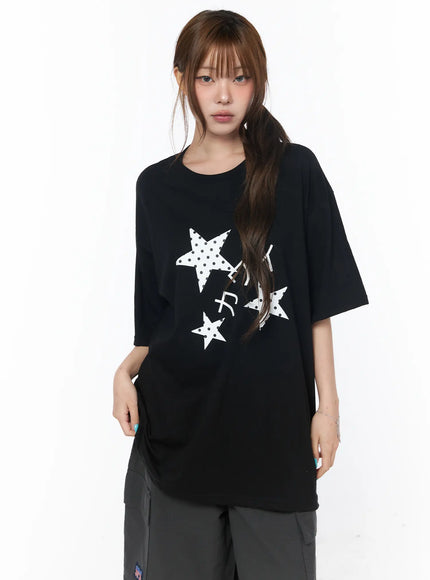 star-print-oversized-tee-cy529