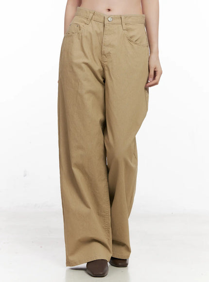 striped-wide-leg-cotton-pants-co530 / Beige