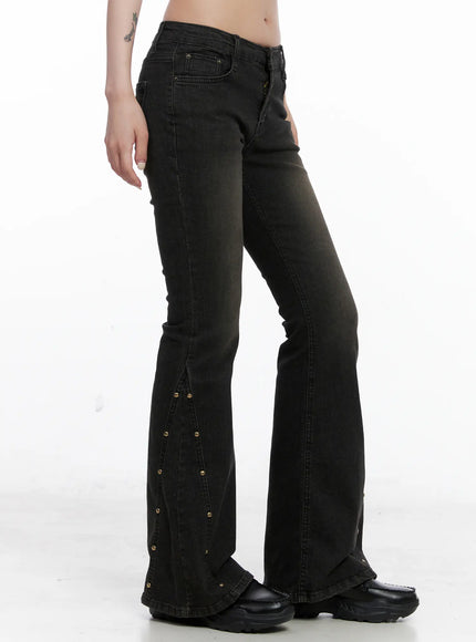 milan-studded-flare-jeans-cs512 / Black