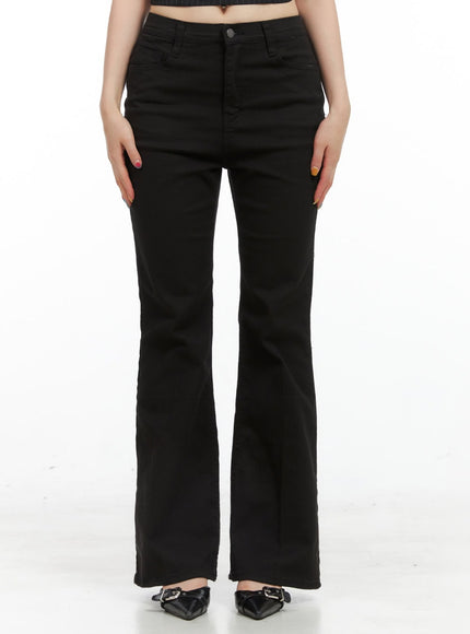 solid-slim-bootcut-pants-cg409 / Black