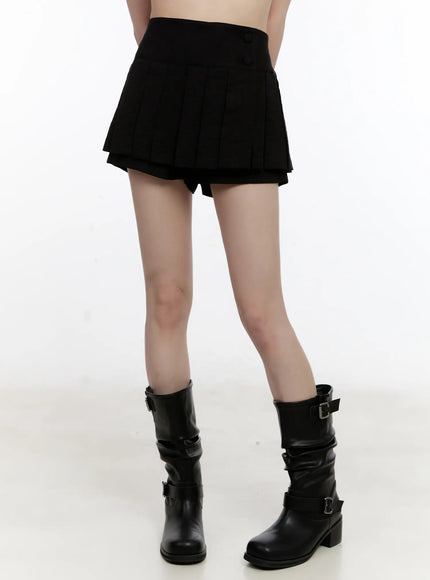 pleated-mini-skirt-cl507 / Black