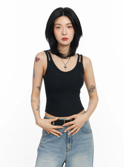 angora-blend-sleeveless-top-cj523 / Black