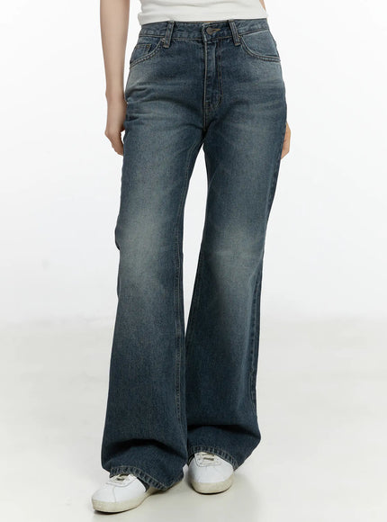 lainey-vintage-wash-bootcut-jeans-f502 / Blue