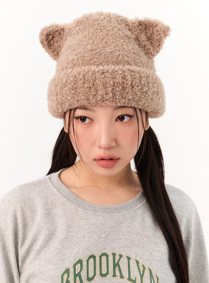 kitty-ear-beanie-io317 / Brown