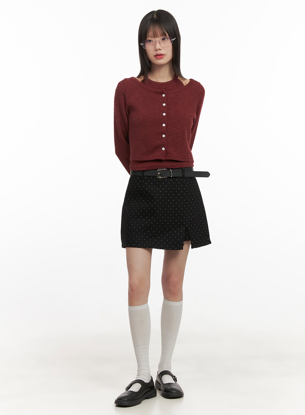 polka-dot-slit-mini-skirt-cd430