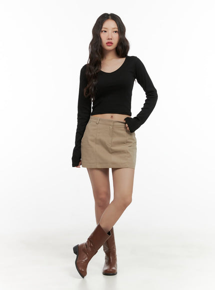 cotton-solid-mini-skirt-cg422