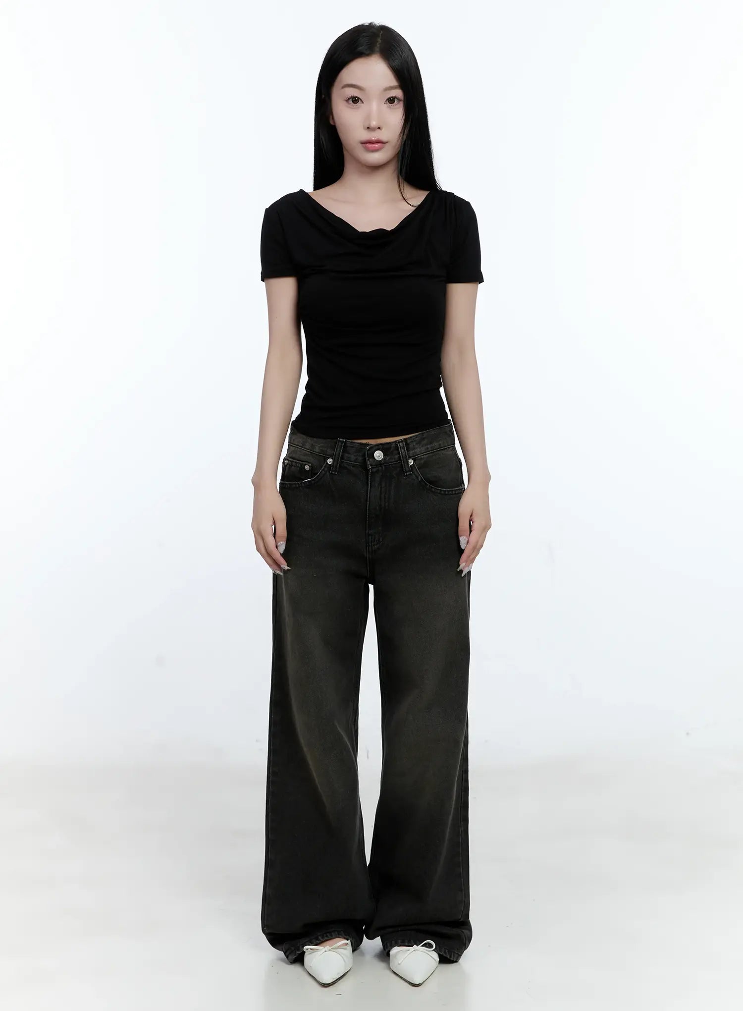 Eunhee Wide-Leg Flare Denim Jeans CL530
