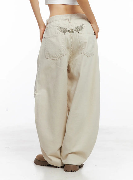angel-back-embroidered-wide-leg-beige-cotton-pants-cs511