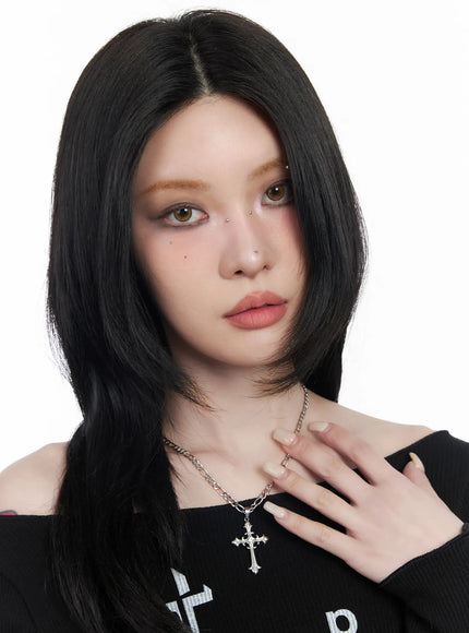 Chunky Chain Cross Necklace CM505