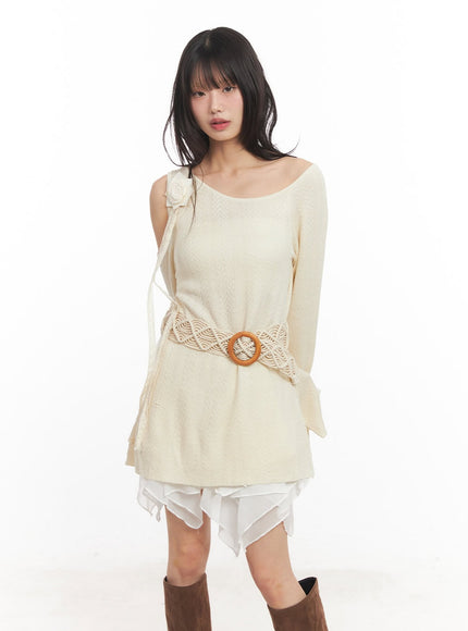 cut-out-maxi-sweater-with-belt-and-corsage-ca522