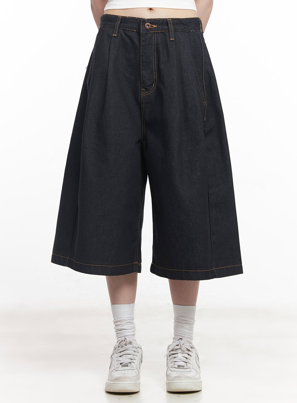 alli-no-fade-wide-leg-jorts-cy520 / Dark blue