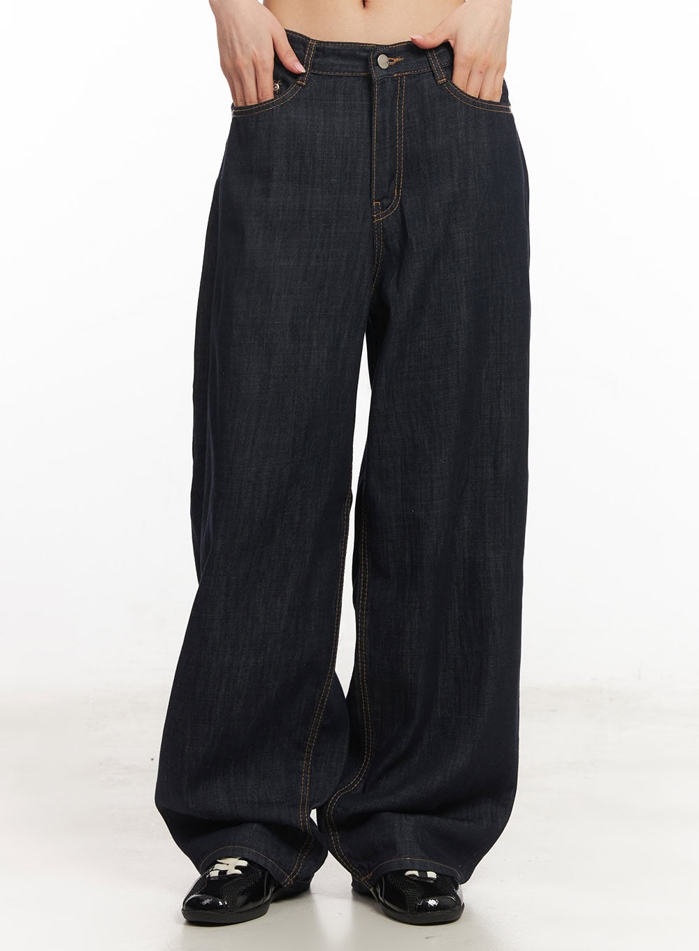 lora-wide-leg-jeans-ca504 / Dark blue