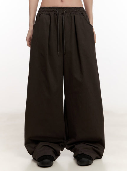 pintuck-wide-fit-sweatpants-cm507 / Dark gray