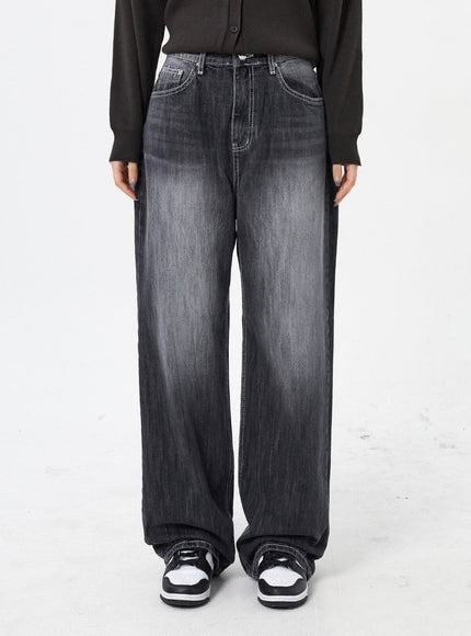 Wide Leg Black Jeans CM315