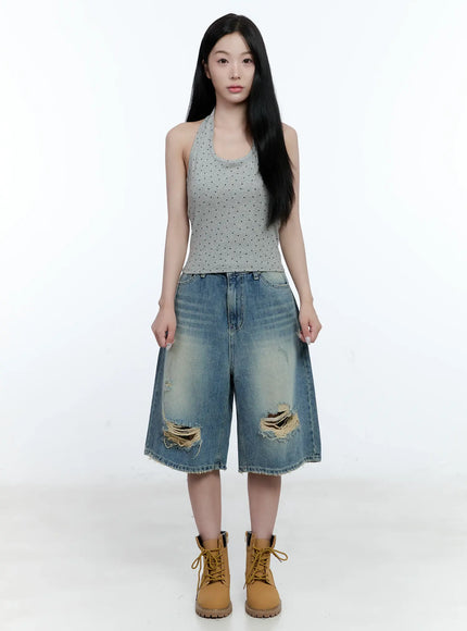 Washed Distressed Jorts CG501