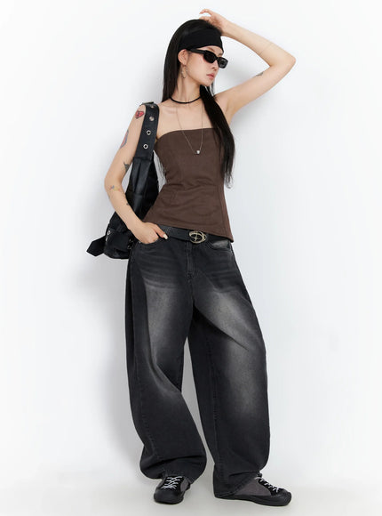 Faux Suede Tube Top IS508