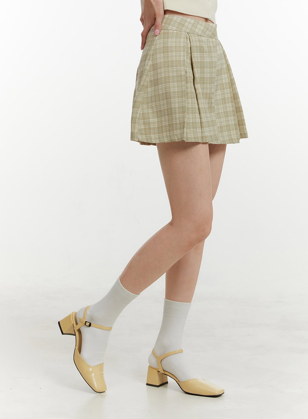 checkered-pleated-mini-skirt-oy409
