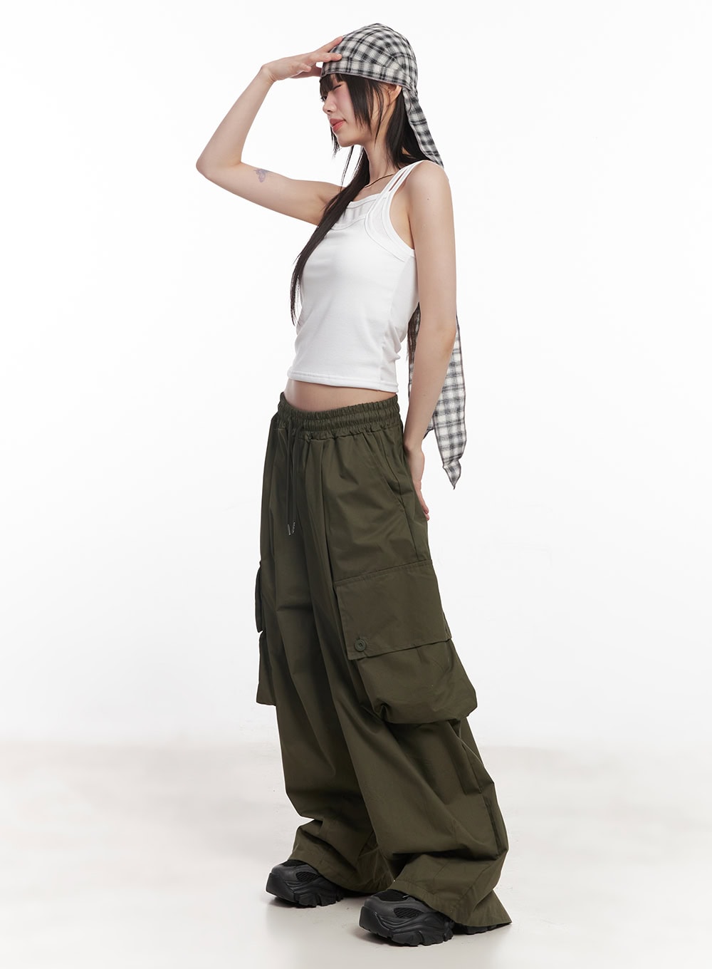 plaid-print-hair-scarf-cy520