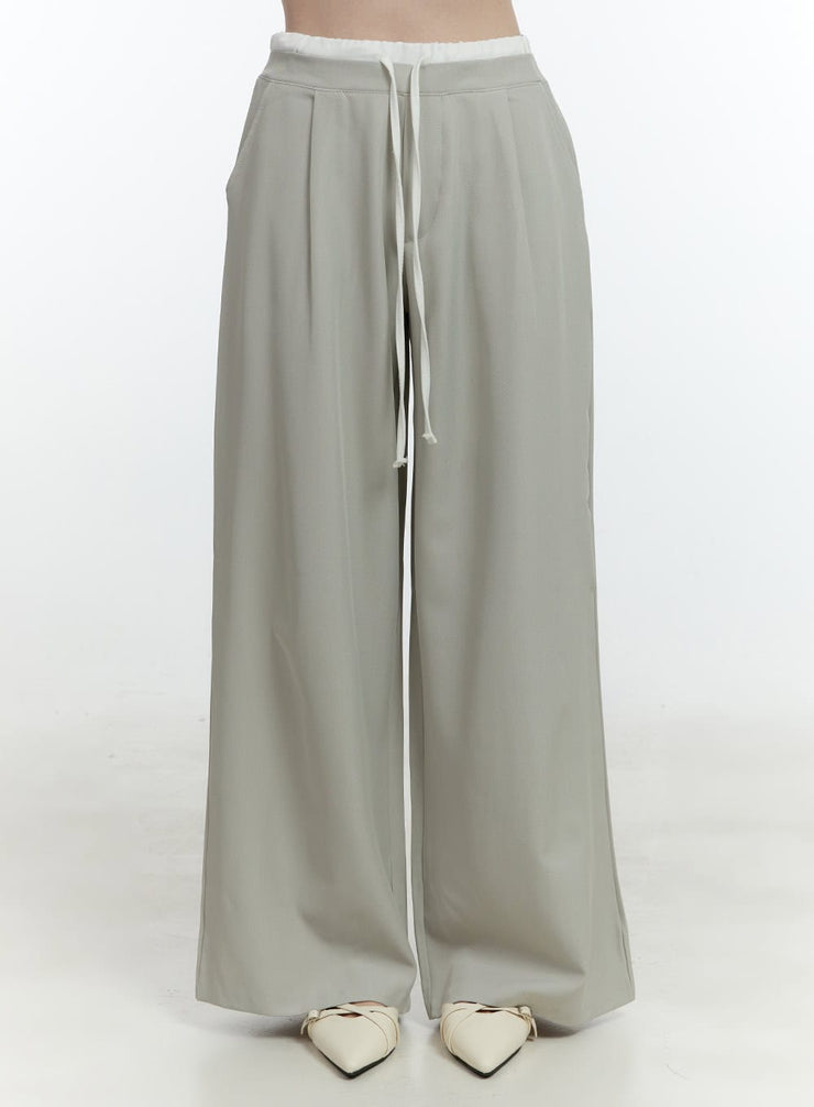 Classic Waist Layered Wide-Fit Pants CF504