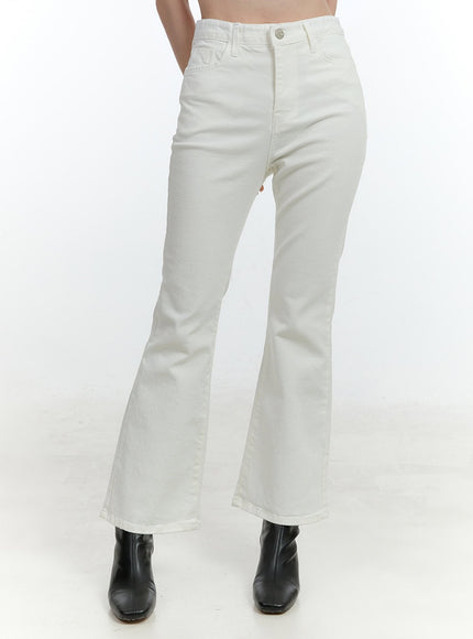 classic-slim-fit-bootcut-pants-cf504 / Light beige