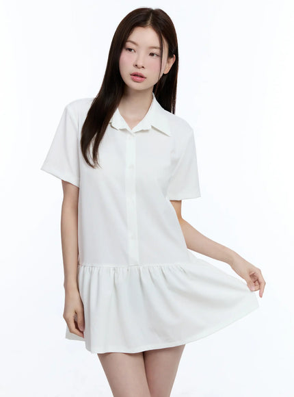 collared-frill-mini-dress-cu513 / White