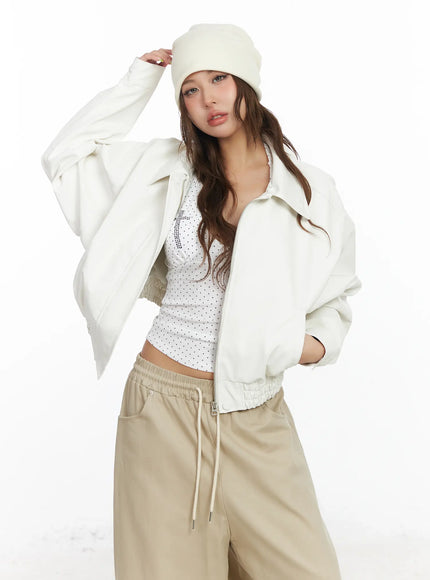 eco-leather-bomber-jacket-cf511 / White
