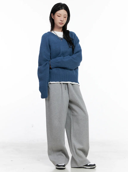 Oversized V-Neck Knit Sweater CS529
