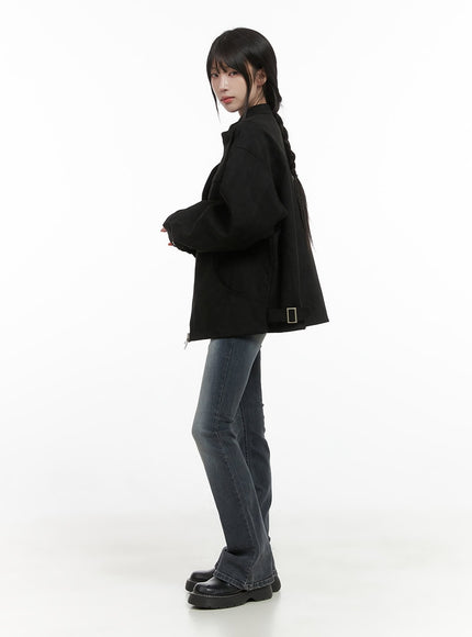 chic-solid-print-polyester-jacket-cs413