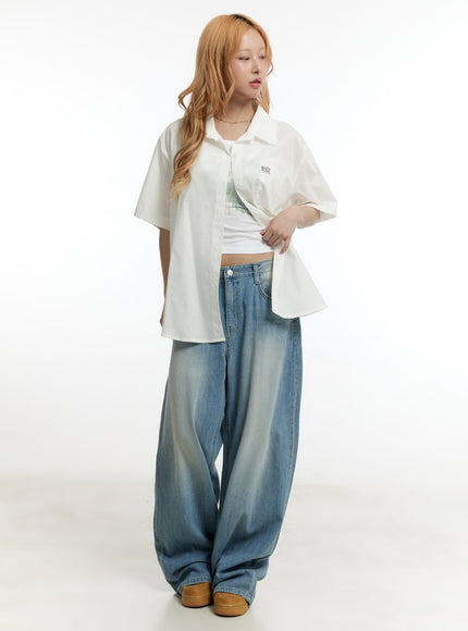 oversized-collared-short-sleeve-shirt-cy505