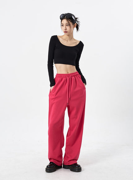 Color Wide Leg Sweatpants CM310