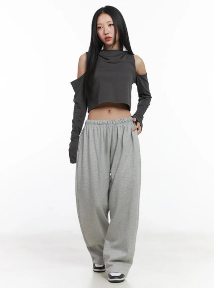 Cut-Out Crop Hood Long Sleeve Top CD529