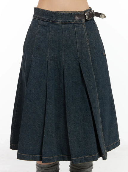 pleated-belted-denim-skirt-cn528