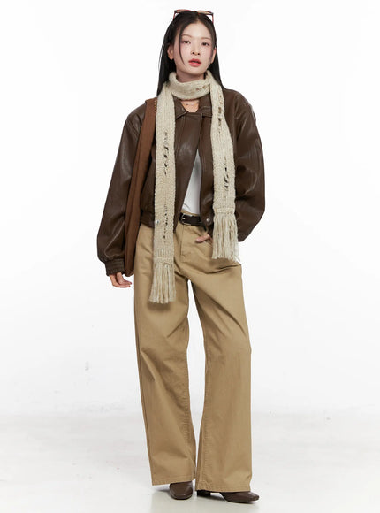 Crop Faux Leather Jacket CO531