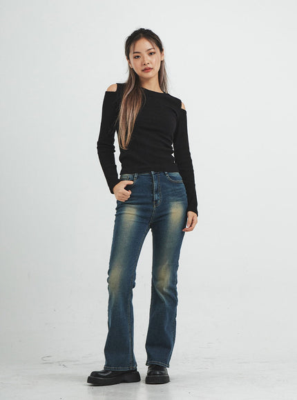 Livia Open Shoulder Long Sleeve Top CS15