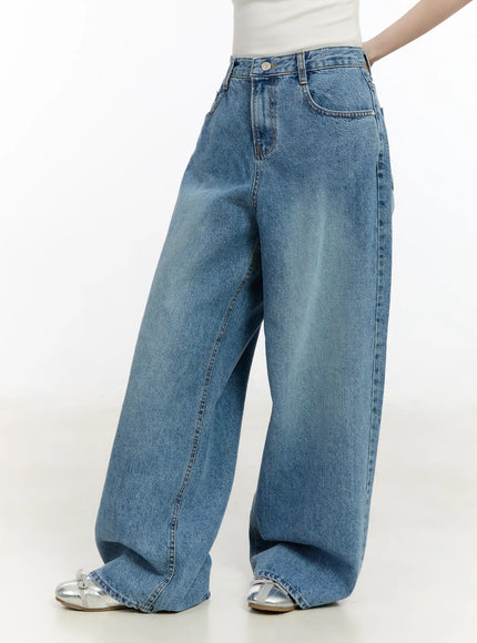 Zee Classic Washed Wide Leg Jeans CM505