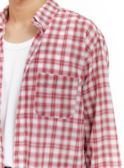 mens-checkered-collared-linen-shirt-cl429