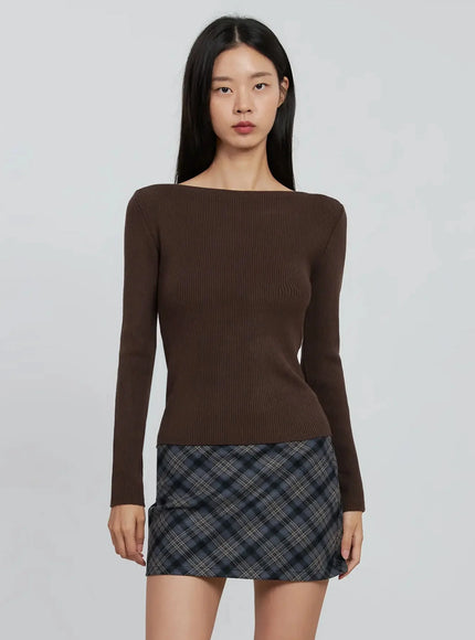 Chic Boat Neck Sweater IN507