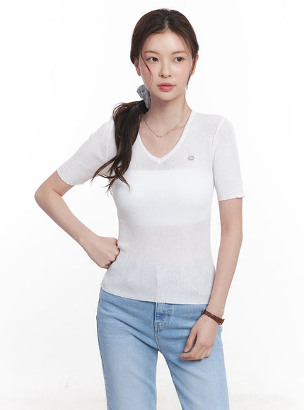 sheer-v-neck-linen-short-sleeve-sweater-cy519