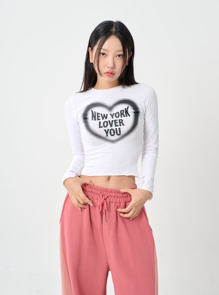 Wave New York Crop Long Sleeve T-Shirt IS06