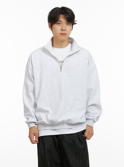 mens-cozy-zip-up-solid-sweatshirt-white-ig409