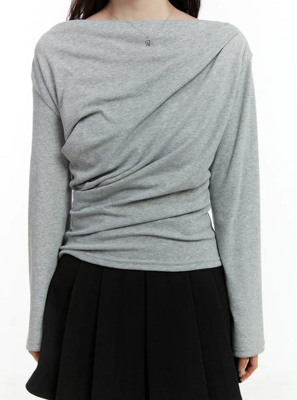 Fleece Draped Long Sleeve Top CD523