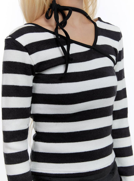 unbalanced-strip-v-neck-sleeve-crop-co419