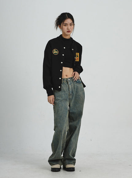Vintage Washing Wide Leg Jeans CD06