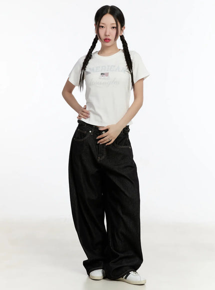 Graphic Lettering Crop Tee CM511