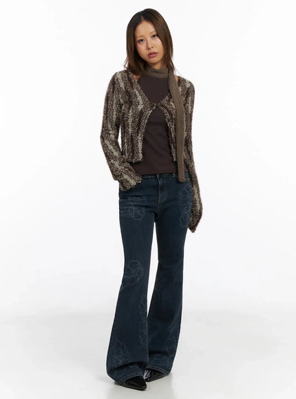 Amari Floral Embriodered Bootcut Jeans IN528