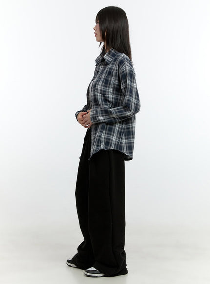 loose-fit-checkered-buttoned-shirt-cf507