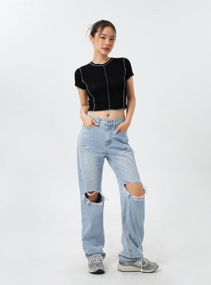 Stitch Cropped Tee CY308