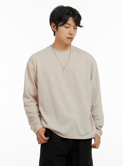 mens-loose-round-neck-long-sleeve-beige-ig409