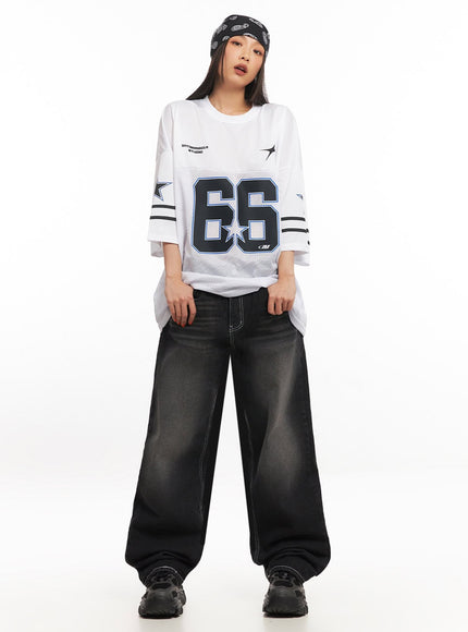 Alexis Stitched Wide-Leg Jeans IA504