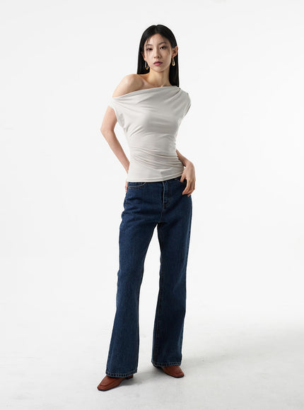 Cowl Neck Off-Shoulder Tee IA325